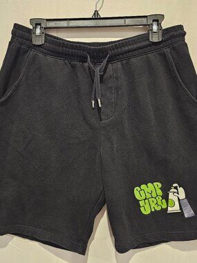 GMPYRE Men's Sweatpants Size L Black Straight Leg Wide Logo 3 Pocket Casual